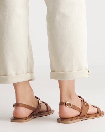 Mona Leather Hardware Gladiator Sandal - Extra Wide Fit (EEE)