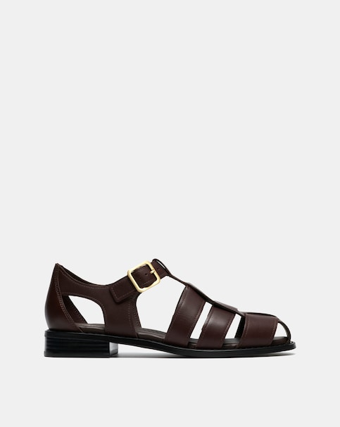 Clarks Dark Brown Hana Sun Leather Shoes - Standard Fit (D)
