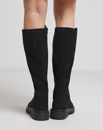 Perry Stretch Back Flat Knee High Boots - Extra Wide Fit (EEE) & Curvy Plus Calf