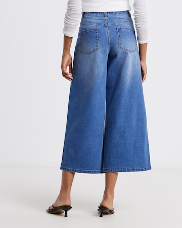 Simply Be Blue 24/7 Crop Wide Leg Jeans