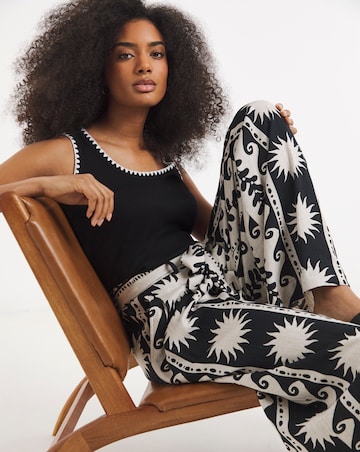 Mono Printed Palazzo Trouser