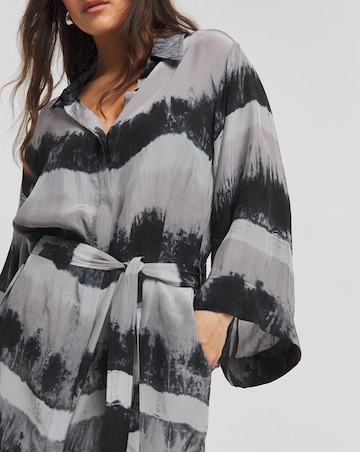 Religion Satin Crepe Tunic Tie Waist Dress