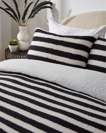 Striped Fleece Duvet Cover Set