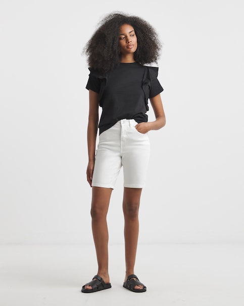 Simply Be White 24/7 Knee Short