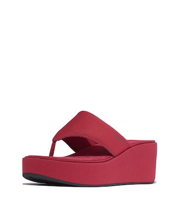 FitFlop Berry Platforms Wedge Toe-Post Sandals - Standard Fit (D)