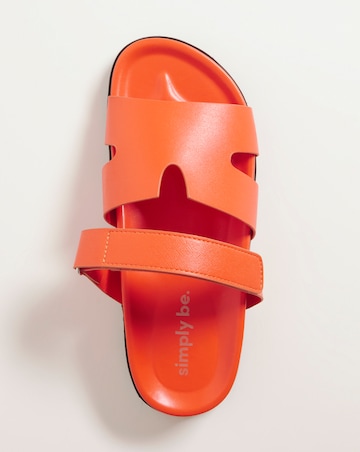 Simply Be Georgina Touch and Close Footbed Sandals - Extra Wide Fit (EEE)