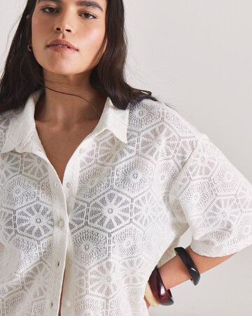 Cotton Lace Shirt and Trouser Beach Co-Ord