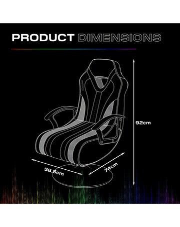X Rocker Fury 2.1 Audio LED Console Gaming Chair for Juniors - Black