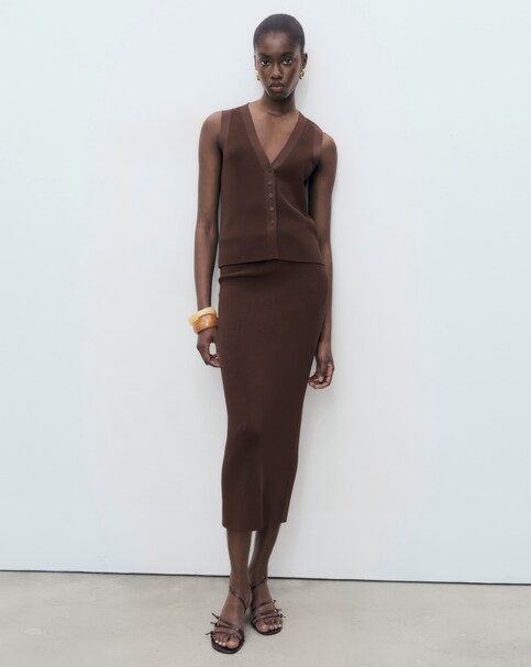 Mango Chocolate Midi Skirt