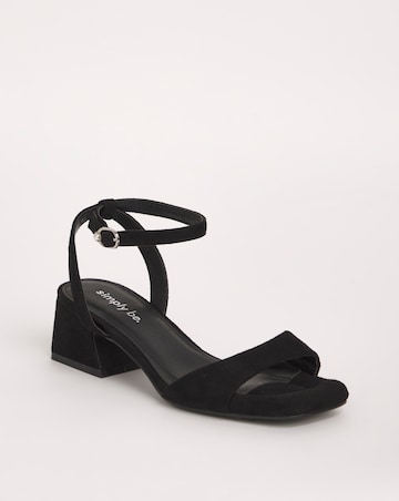 Amber Barely There Low Block Heel Sandals - Wide Fit (E)