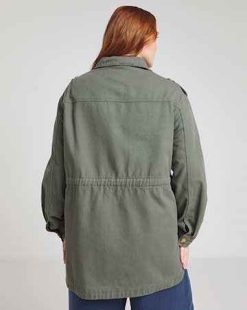Khaki Waist Detail Cargo Jacket