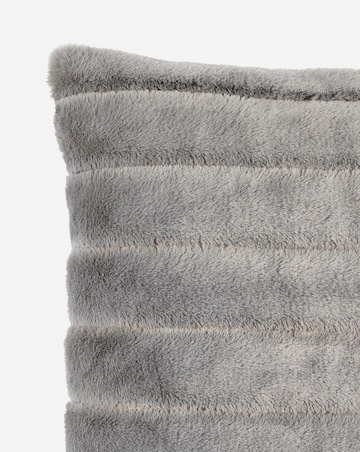 Large Ribbed Faux Fur Cushion
