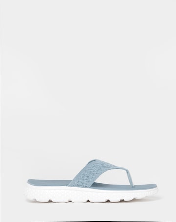Cushion Walk Blue Woven Toe-Post Sandals - Extra Wide Fit (EEE)