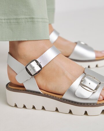 Heavenly Feet Trudy Buckle Strap Sandals Wide Fit