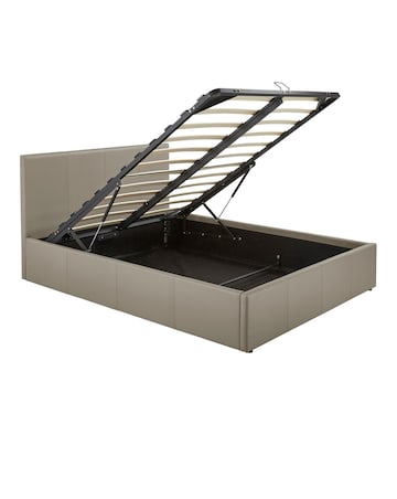 Hayden Faux Leather Ottoman Bed Frame with 3 Layer Memory Foam Hybrid Mattress