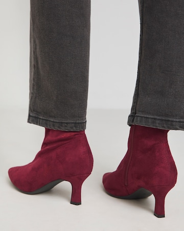 Ally Kitten Heel Sock Boot - Wide Fit (E)
