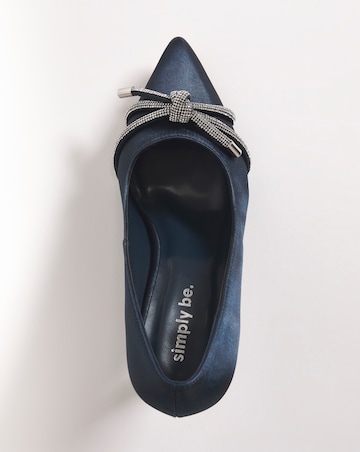 Kara Diamante Knot Heeled Shoes - Extra Wide Fit (EEE)