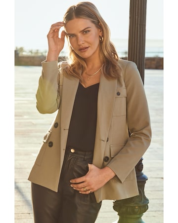 Sosandar Green Utility Blazer