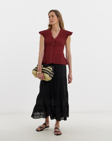 Knitted Frill Sleeve Vest