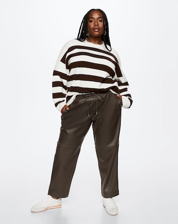 Mango Leather-effect Trousers