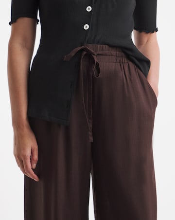 Linen Mix Wide Leg Trousers
