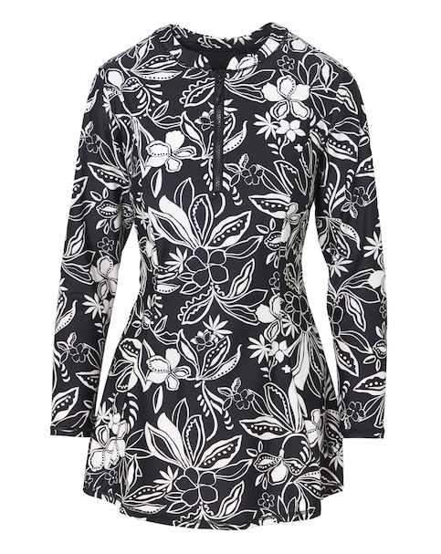 Sports Swim Rash Guard Floral Print