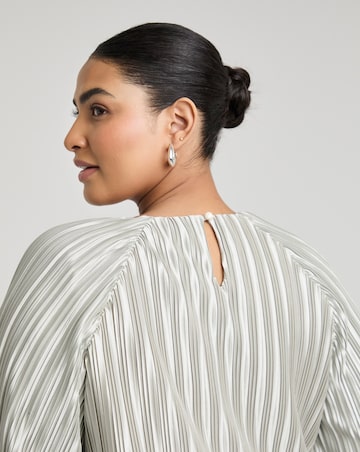 Joanna Hope Plisse Blouse With Balloon Sleeves