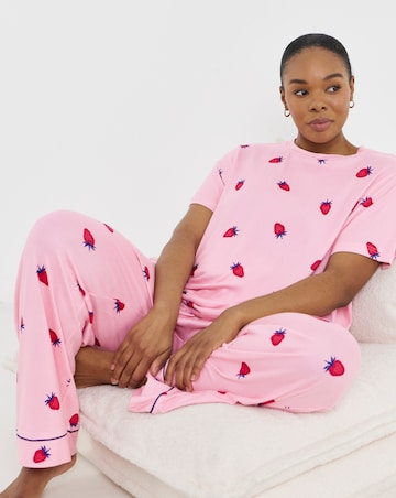 Pretty Secrets Supersoft Pyjama Set Strawberry Print