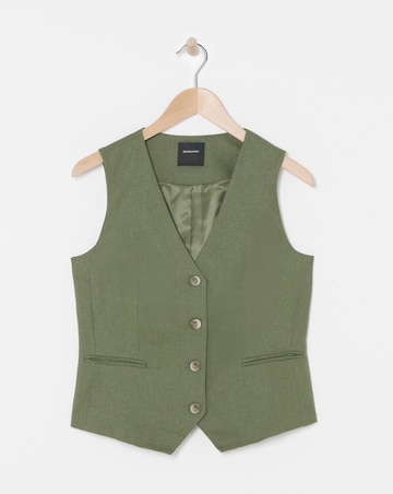 Linen Button Front Waistcoat