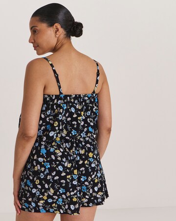 Ditsy Floral Shirred Bandeau Beach Playsuit