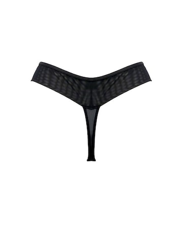 Pour Moi Rhea Luxe Embroidered Mesh Back Thong
