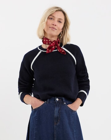 Contrast Crew Neck Knitted Jumper