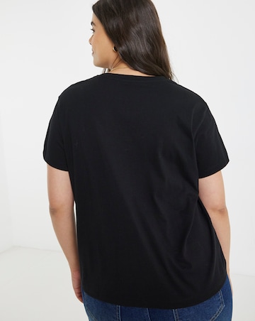 Simply Be Black Playing Cards Graphic Slim Fit T-Shirt