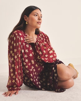 Ombre Star Jacquard Skater Dress