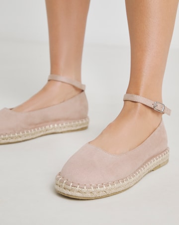 Daphne Espadrille Ballerina With Ankle Strap - Wide Fit (E)