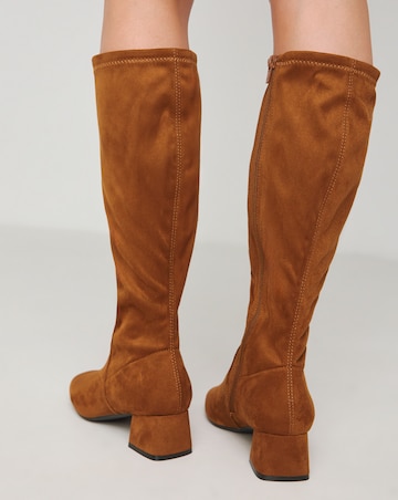 Demi Knee Kigh Heeled Boot - Extra Wide Fit (EEE) & Super Curvy/Curvy Plus Calf