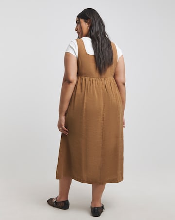 Brown Cargo Utility Midi Dress