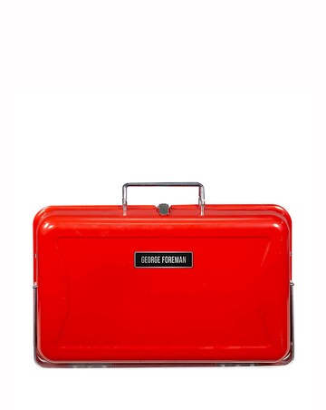 George Foreman Portable Red Briefcase Charcoal BBQ