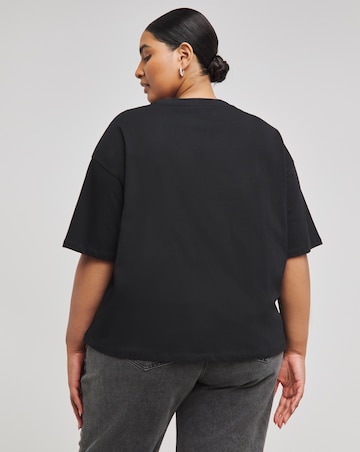 Black Star & Moon Print Diamante T-Shirt