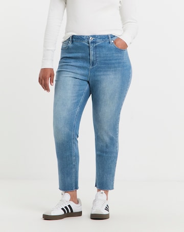 Mid Wash Authentic Finish Ankle Grazer Jeans