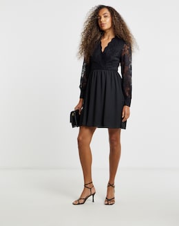 Flounce London Lace Mini Dress