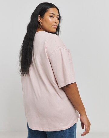 Dusty Pink Pearl Embellished T-Shirt