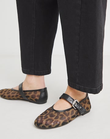 Mykonos Net Mesh Mary Jane Ballerinas - Wide Fit (E)