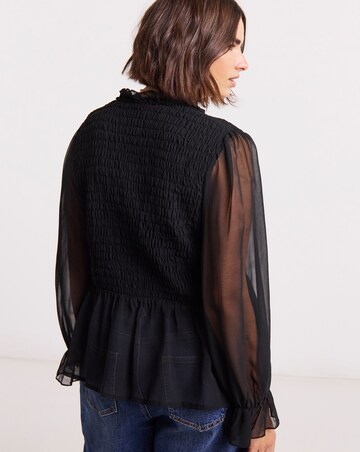 Simply Be Shirred Georgette V-Neck Blouse