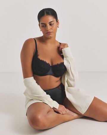 Pretty Secrets (2 Pack) Willow Stretch Lace Balcony Bras (B-F) Black/Cream