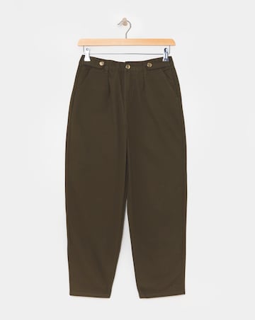 Khaki Pure Cotton Relaxed Tapered Leg Chino Trouser
