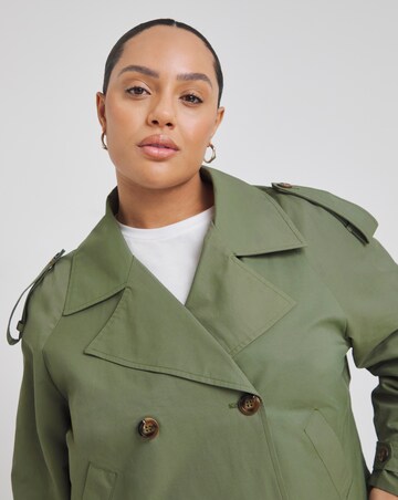 Khaki Cropped Trench