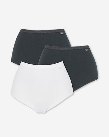 Slimma (3 Pack) Cotton Full Brief Knickers Black/White