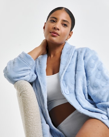 Pretty Secrets Button Through Fleece Dressing Gown