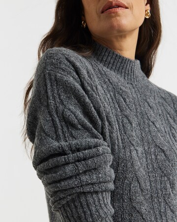 Charcoal Cable Jumper Dress